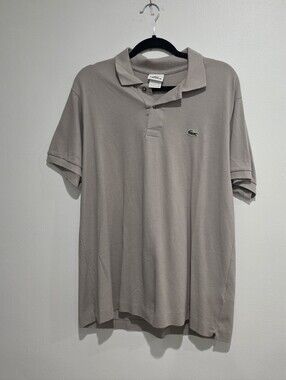 Lacoste Classic Fit Taupe / Gray-Brown Polo Shirt Size FR 6 / US XL
